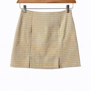 Urban Outfitters Plaid Mini Skirt XS Yellow Blue Red Preppy Y2K
